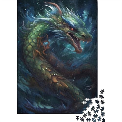 Art Dragon Puzzle DIY-Spiel Papier Rechteckiges Puzzle für Jungen oder Mädchen Geburtstagsgeschenk 70x50cm/1000 Teile von SOQWBYG
