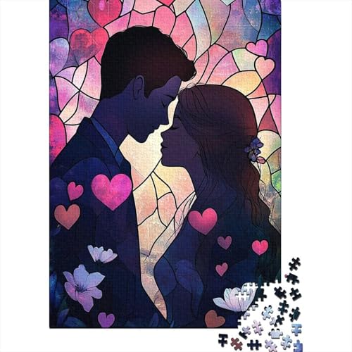 Art Happy Lovers Jigsaw 520 Puzzleteile für Erwachsene, Puzzle-Sets für Familien-Lernspiel, 520 Teile (52 x 38 cm) von SOQWBYG