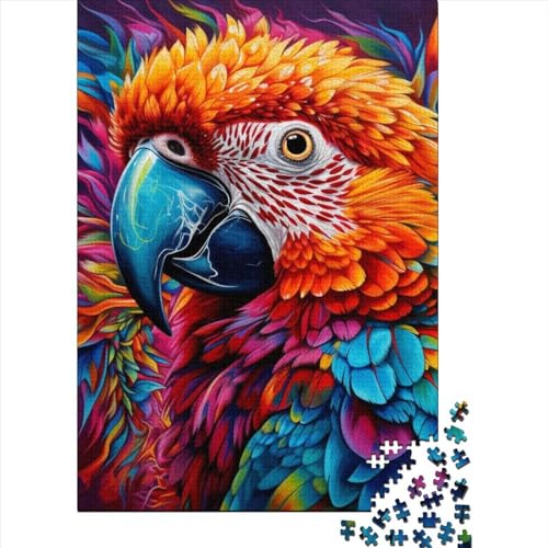 Art Papagei Tierpuzzle Einzigartige Heimdekoration 100 Prozent Recyclingkarton Puzzle für Erwachsene Kindertagsgeschenke 38x26cm/1000Teile von SOQWBYG