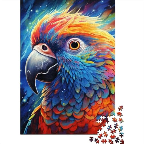 Art Papagei Tierpuzzle Einzigartige Heimdekoration Premium-Karton-Puzzle für Erwachsene Teenager Einzigartiges Geschenk 70x50cm/1000 Teile von SOQWBYG