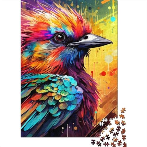 Art Papagei Tierpuzzle Herausforderndes und kniffliges Puzzle aus Premium-Karton für Erwachsene und Teenager, Ostergeschenk, 70 x 50 cm/1000 Teile von SOQWBYG