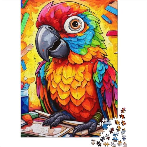 Art Papagei Tierpuzzle Präzises ineinander greifendes rechteckiges Papierpuzzle für Erwachsene und Kinder Einzigartiges Geschenk 38x26cm/1000 Teile von SOQWBYG