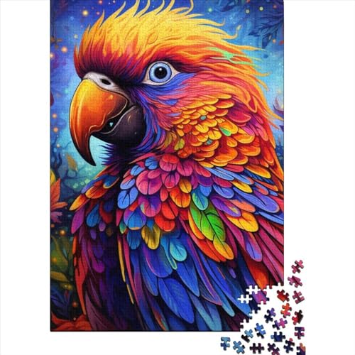 Art Papagei Tierpuzzle Premium 100% Recycling-Platte 100% Recycling-Karton Puzzle für Kinder und Erwachsene ab 12 Jahren Ostergeschenk 38 x 26 cm/1000 Teile von SOQWBYG