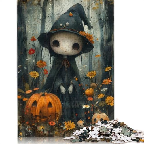 Bohoo Ghost Witch Puzzles, 520-teiliges Puzzle für Erwachsene, unmögliches Puzzle, Holzspielzeug, herausforderndes Puzzlespiel, 520 Teile (52 x 38 cm) von SOQWBYG
