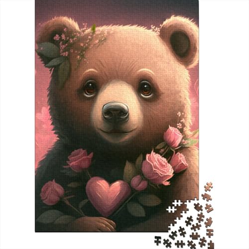 Braunbär-Holzpuzzle für Erwachsene, 1500 Teile, Puzzle für Puzzle ab 18 Jahren und Erwachsene, 1500 Teile (85 x 57 cm) von SOQWBYG
