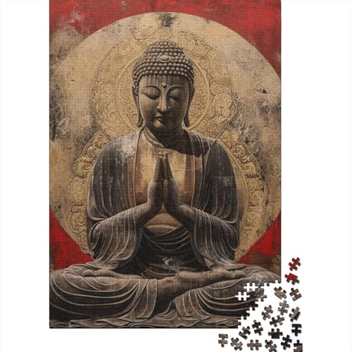 Buddha-Statue-Puzzle, 1500 Teile, Puzzle für Erwachsene, Unmögliches Puzzle, Holzspielzeug, Puzzle, Herausforderndes Spiel, 1500 Teile (85 x 57 cm) von SOQWBYG