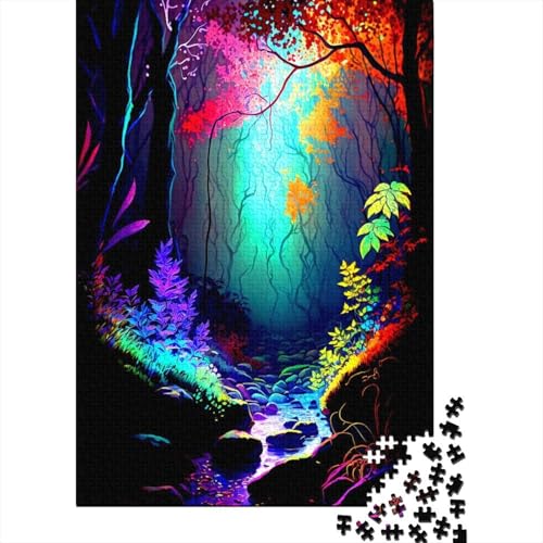 Bunter Wald Puzzlespiele für Erwachsene Puzzle 520 Teile Puzzle für Erwachsene Spiele für Erwachsene Teenager und 520 Teile (52x38cm) von SOQWBYG