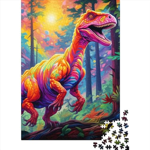 Buntes Dinosaurier-Puzzle, lustiges Puzzle aus hochwertigem Karton für Jungen oder Mädchen, 70 x 50 cm/1000 Teile von SOQWBYG