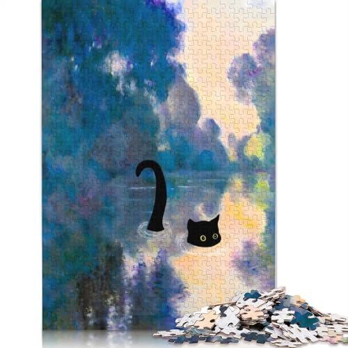 CAI im Herbstsee Monet Puzzles 1000 Teile Puzzle für Erwachsene Unmögliche Puzzles Holzspielzeug Puzzle Herausforderndes Spiel 1000 Teile (75x50cm) von SOQWBYG