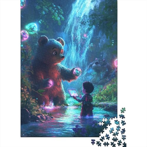 Cartoon-Bären-Puzzle, 520-teiliges Puzzle für Erwachsene, unmögliches Puzzle, Holzspielzeug, herausforderndes Puzzlespiel, 520 Teile (52 x 38 cm) von SOQWBYG