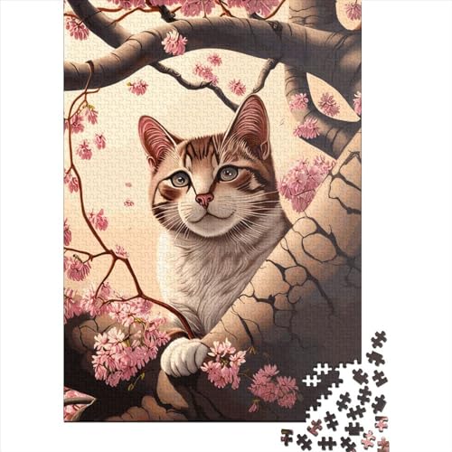 Cat Japan Puzzle zusammen. Hochwertiges Kartonpuzzle für Kinder und Erwachsene ab 12 Jahren 70 x 50 cm/1000 Teile von SOQWBYG