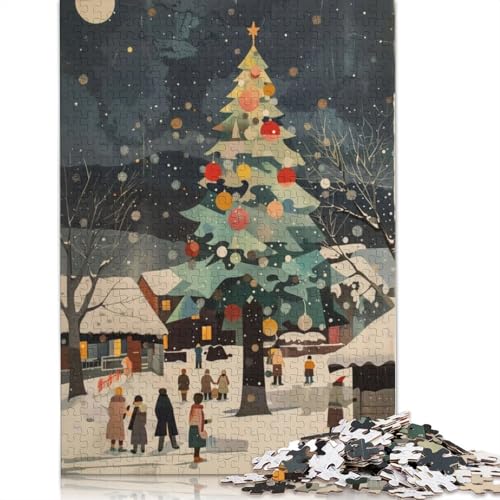Christmas08 Puzzle 1500 Teile Puzzle für Erwachsene, Lernspiele, Spielzeug, DIY, kreatives Holzpuzzle, Geschenke, 1500 Teile (85 x 57 cm) von SOQWBYG