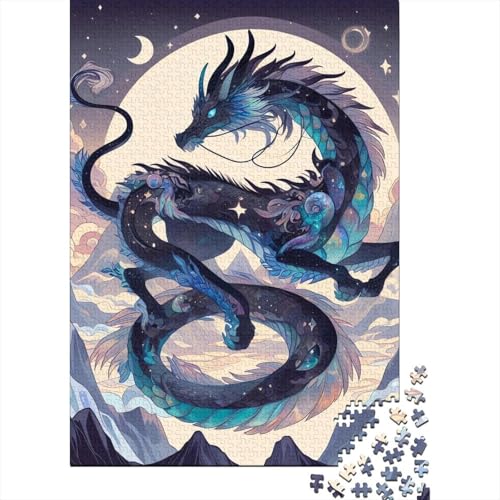 Cosmic Dragon Puzzle, 100% recycelte Pappe, 100% recycelte Pappe, Puzzle für Jungen oder Mädchen, Ostergeschenk, 38 x 26 cm, 1000 Teile von SOQWBYG