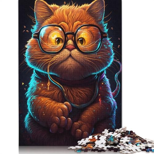 Cosmic Garfield trägt eine Brille, Holzpuzzle für Erwachsene, 520-teilig, Puzzle für Puzzle für Puzzle ab 18 Jahren und Erwachsene, 520 Teile (52 x 38 cm) von SOQWBYG