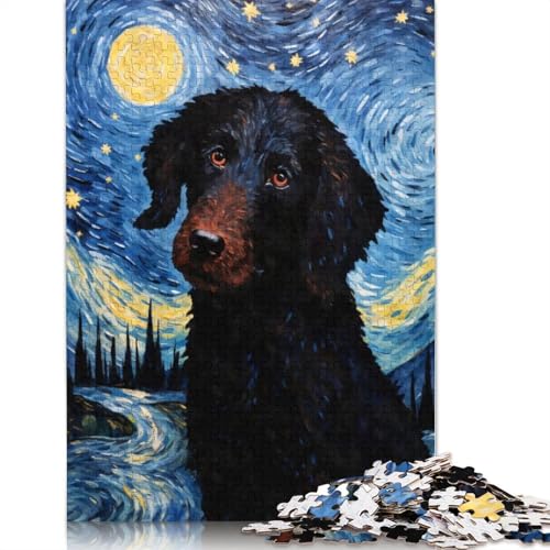 Curly Coated Retriever Puzzle 520 Teile Puzzle für Erwachsene Puzzle-Sets für Familien-Lernspiel 520 Teile (52x38cm) von SOQWBYG