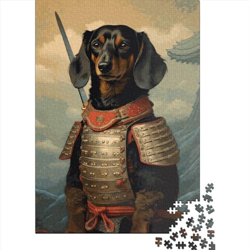 Dackel-Puzzle, anspruchsvolle Familienspiele, hochwertiges Karton-Puzzle für Jungen oder Mädchen, 70 x 50 cm, 1000 Teile von SOQWBYG