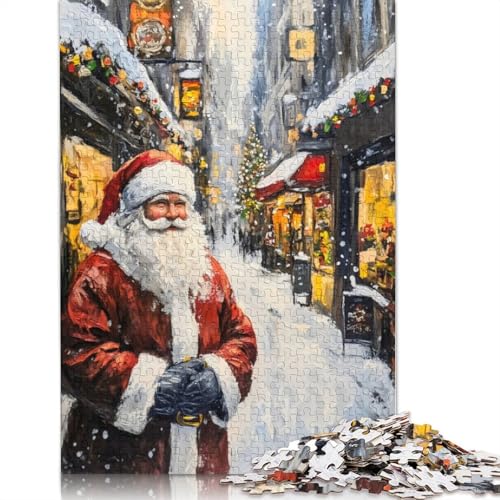 Der Weihnachtsmann kommt in die Stadt, Holzpuzzle für Erwachsene, 1000 Teile, Puzzle für Puzzle für Puzzle ab 18 Jahren und Erwachsene, 1000 Teile (75 x 50 cm) von SOQWBYG