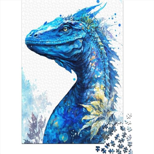 Drachenpuzzle, rechteckige Pappe, 100% recycelte Pappe, Puzzle für Jungen oder Mädchen, 38 x 26 cm, 1000 Teile von SOQWBYG