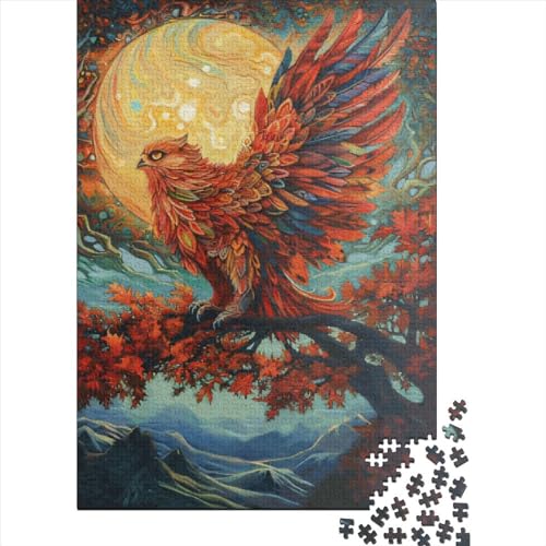 Eule und Sonnenuntergang, 1000 Puzzleteile für Erwachsene, Puzzle-Sets für die ganze Familie, Lernspiel, Puzzle 1000 Teile (75 x 50 cm) von SOQWBYG