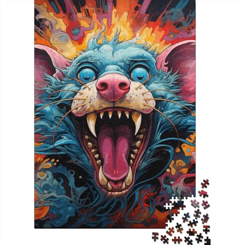 Ferocious Rat Puzzle-Spiele für Erwachsene, Puzzle mit 520 Teilen, Puzzle für Erwachsene, Spiele für Erwachsene, Jugendliche und 520 Teile (52 x 38 cm) von SOQWBYG