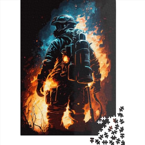 Feuerwehrmann-Flamme, 520 Puzzleteile für Erwachsene, Puzzle-Sets für die Familie, Lernspiel, Puzzle 520 Teile (52 x 38 cm) von SOQWBYG