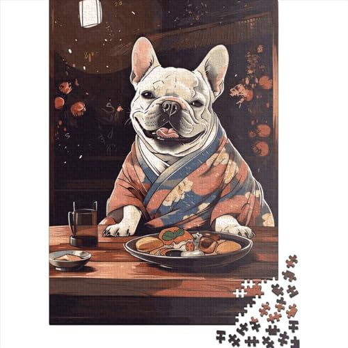Französische Bulldoggen-Puzzles, 1500 Teile, Puzzle für Erwachsene, Unmögliches Puzzle, Holzspielzeug, Puzzle, Herausforderndes Spiel, 1500 Teile (85 x 57 cm) von SOQWBYG
