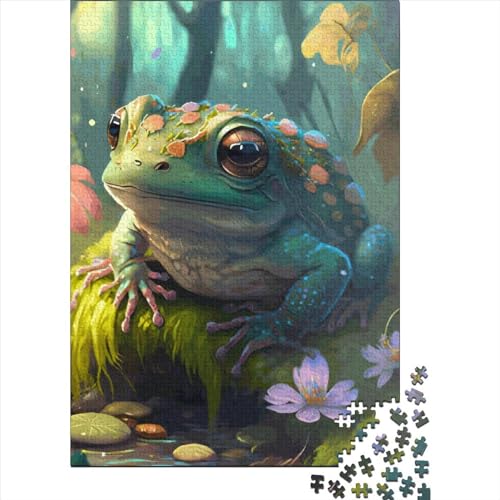 Frosch-Cartoon-Puzzle, 520-teiliges Puzzle für Erwachsene, unmögliches Puzzle, Holzspielzeug, anspruchsvolles Puzzle, 520 Teile (52 x 38 cm) von SOQWBYG