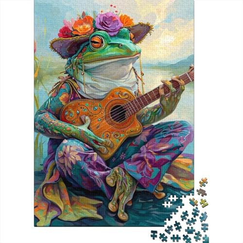 Frosch-Gitarren-Puzzle, Lernspiele, Familienaktivitäten, Premium-Karton-Puzzle für Frauen und Männer, Ostergeschenk, 70 x 50 cm/1000 Teile Frosch-Gitarren-Puzzle, Lernspiele, Familienaktivitäten, Premium-Karton-Puzzle für Frauen und Männer, Ostergeschenk, 70 x 50 cm/1000 Teile von SOQWBYG