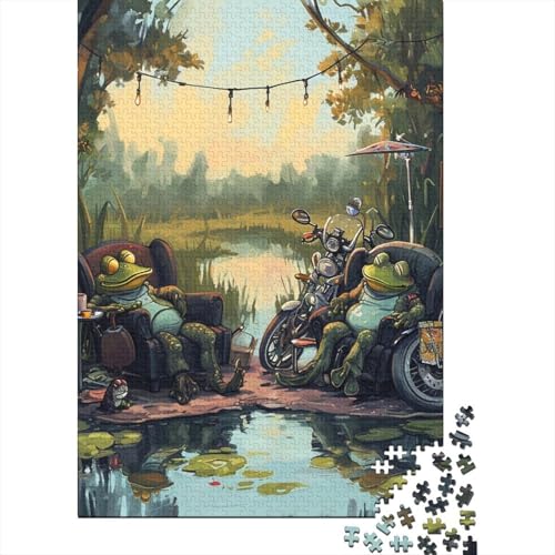 Frosch-Ruhepuzzle, präzises ineinandergreifendes rechteckiges Papierpuzzle für Jungen oder Mädchen, 70 x 50 cm/1000 Teile von SOQWBYG
