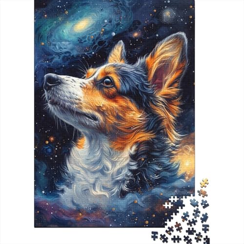 Galaxy Dog Puzzle Fun Premium-Puzzle aus Karton für Jungen oder Mädchen, 70 x 50 cm, 1000 Teile von SOQWBYG