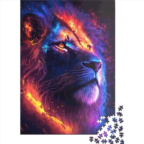 Galaxy Lion Holzpuzzle für Erwachsene, 520-teilig, Puzzle für Puzzle für Puzzle ab 18 Jahren und Erwachsene, 520 Teile (52 x 38 cm) von SOQWBYG