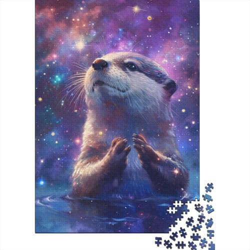 Galaxy_Otter Puzzle, einzigartige Heimdekoration, Premium-Karton-Puzzle für Erwachsene und Teenager, einzigartiges Geschenk, 70 x 50 cm/1000 Teile von SOQWBYG