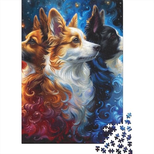 Glow Corgis Puzzle, 100% recycelter Karton, 100% recycelter Karton, Puzzle für Jungen oder Mädchen, Ostergeschenk, 70 x 50 cm, 1000 Teile von SOQWBYG