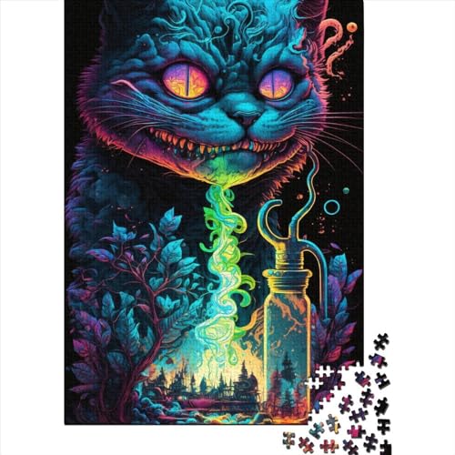Grinsekatze-Puzzle, Lernspiel, Papier, rechteckig, Puzzle für Erwachsene, Teenager, Ostergeschenke, 70 x 50 cm/1000 Teile Grinsekatze-Puzzle, Lernspiel, Papier, rechteckig, Puzzle für Erwachsene, Teenager, Ostergeschenke, 70 x 50 cm/1000 Teile von SOQWBYG