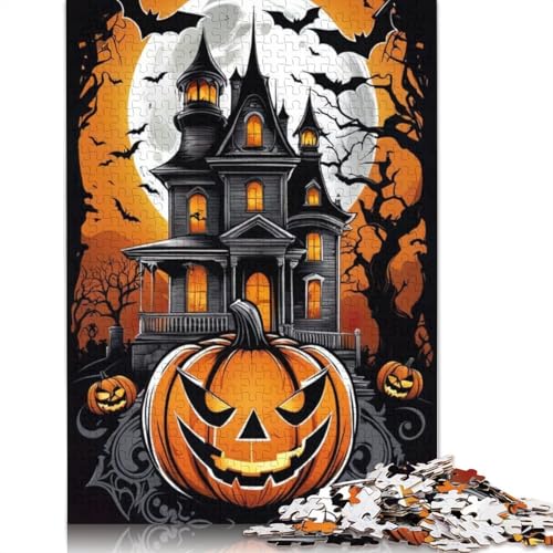 Halloween-Kürbis-Puzzle 1500 Teile, Puzzle für Erwachsene, Lernspiele, Spielzeug, DIY, kreatives Holzpuzzle, Geschenke, 1500 Teile (85 x 57 cm) von SOQWBYG
