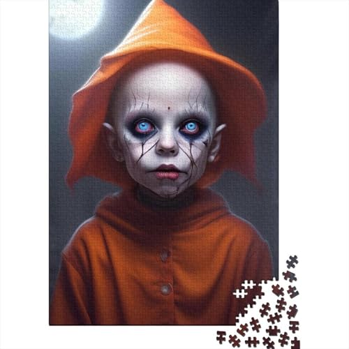 Halloween-Puzzle für Mädchen, Familienspaß, rechteckiges Papierpuzzle für Jungen oder Mädchen, Geschenke zum Kindertag, 38 x 26 cm/1000 Teile von SOQWBYG
