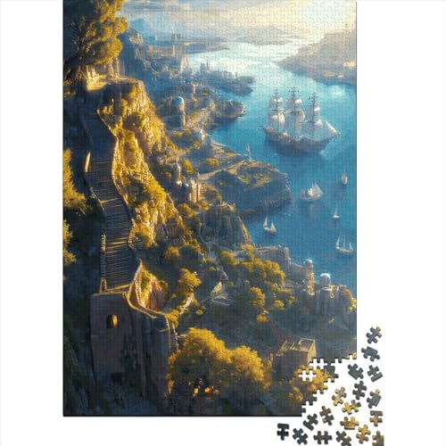 Harbor Lookout Point Puzzle für Erwachsene 1000 Teile Schwierige Puzzles Erwachsenenpuzzle Heimdekoration Kunst Holzpuzzle für Erwachsene 1000 Teile (75x50cm) von SOQWBYG