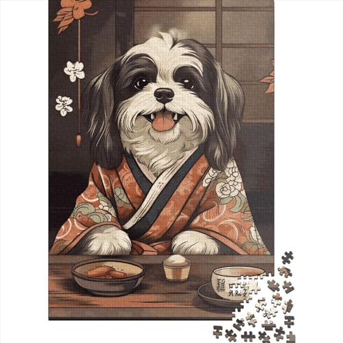 Havaneser-Puzzle, 520 Teile, Holzpuzzle für Erwachsene, Puzzlespiele, Lernspielzeug, 520 Teile (52 x 38 cm) von SOQWBYG