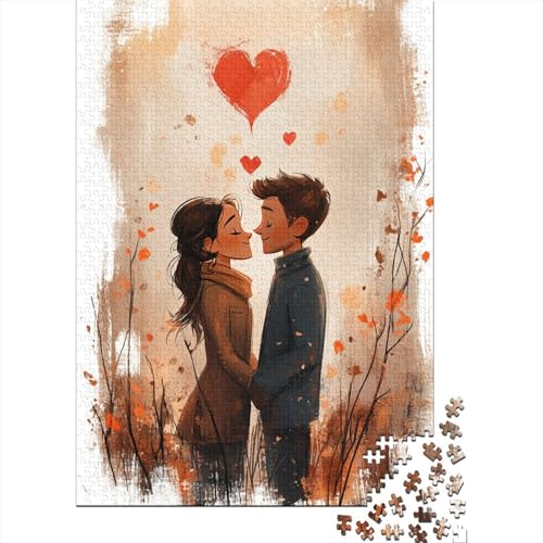 Holzpuzzle 1000 Teile Happy Lovers Puzzle Familienspiel Puzzles Erwachsene und 1000 Teile (75 x 50 cm) von SOQWBYG