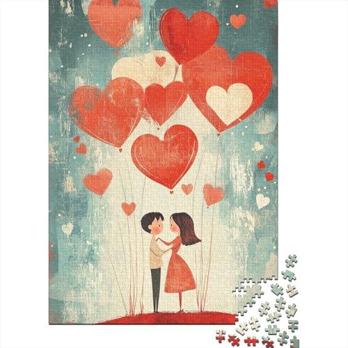 Holzpuzzle 1000 Teile Happy Lovers Puzzle Familienspiel Puzzles Erwachsene und 1000 Teile (75 x 50 cm) von SOQWBYG