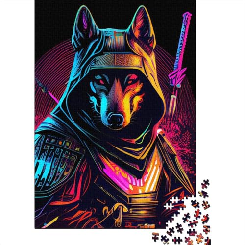 Holzpuzzle 1000 Teile Neon War Dogs1 Puzzle Familienspiel Puzzles Erwachsene und 1000 Teile (75 x 50 cm) von SOQWBYG