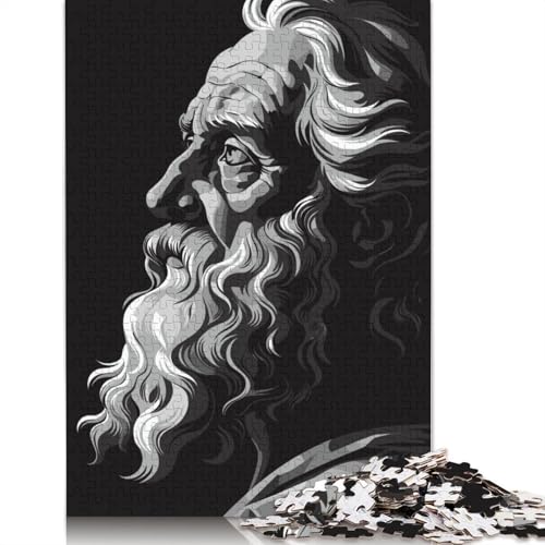 Holzpuzzle 1500 Teile „Plato Portrait Puzzle Familienspiel Puzzles Erwachsene und 1500 Teile (85 x 57 cm) von SOQWBYG
