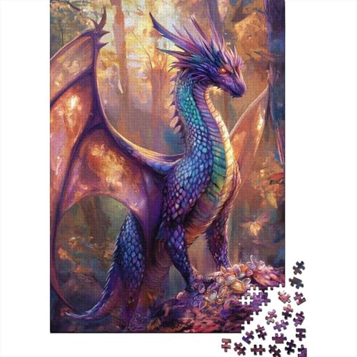 Holzpuzzle-Spielzeug für 1500 Teile, süßes Drachenpuzzle für Kleinkinder, Jungen- und Mädchenpuzzle, Lernspiele für über 18-Jährige, 1500 Teile (85 x 57 cm) von SOQWBYG