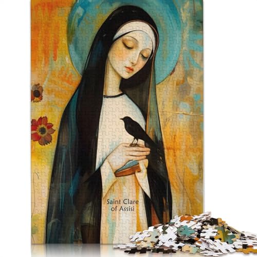 Holzpuzzle-Spielzeug für 1500 Teile „Heilige Klara von Assisi“, Puzzle für Jungen und Mädchen, Lernspiele für über 18-Jährige, 1500 Teile (85 x 57 cm) von SOQWBYG