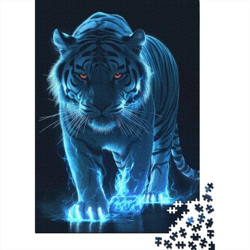 Holzpuzzle für Erwachsene, 1500 Teile, Tiger-Puzzle, Familienspiel, Puzzle, Geschenke für Freunde, 1500 Teile (85 x 57 cm) von SOQWBYG