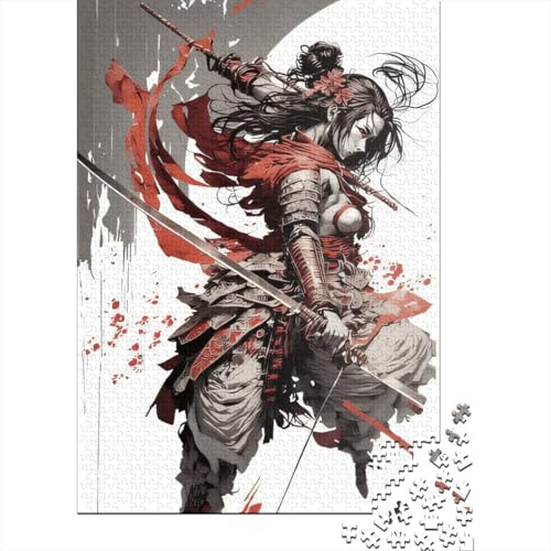 Japanische Geisha-Samurai-Puzzlespiele für Erwachsene, Puzzle 1000 Teile, Puzzle für Erwachsene, Spiele für Erwachsene, Jugendliche und 1000 Teile (75 x 50 cm) von SOQWBYG
