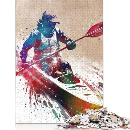 Kajaksport-Puzzle, Kajak-Puzzle, 1000 Teile, Holzpuzzle, Puzzlespiele für Erwachsene, Lernspielzeug, 1000 Teile (75 x 50 cm) von SOQWBYG