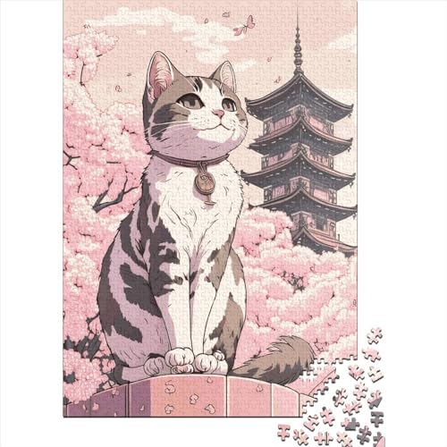 Katzen-Mondnacht-Puzzle, Lernspiel, rechteckiges Papierpuzzle für Erwachsene, Teenager, Ostergeschenke, 70 x 50 cm/1000 Teile Katzen-Mondnacht-Puzzle, Lernspiel, rechteckiges Papierpuzzle für Erwachsene, Teenager, Ostergeschenke, 70 x 50 cm/1000 Teile von SOQWBYG