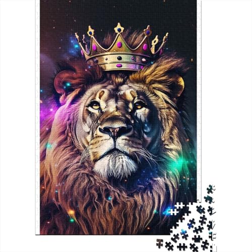 König der Löwen, Holzpuzzle für Erwachsene, 1000 Teile, Puzzle für Puzzle ab 18 Jahren und Erwachsene, 1000 Teile (75 x 50 cm) von SOQWBYG