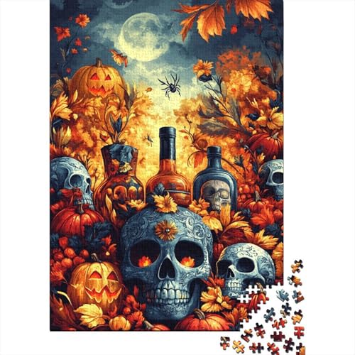 Künstlerischer Totenkopf, 520 Puzzleteile für Erwachsene, Puzzle-Sets für die Familie, Lernspiel, Puzzles 520 Teile (52 x 38 cm) von SOQWBYG